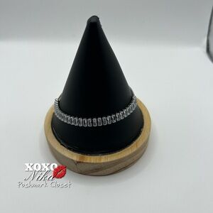 🤍Cubic Zirconia Adjustable  slider Tennis Bracelet🤍 Stainless steel silver